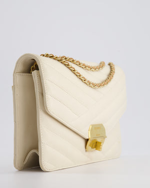 Chanel Cream Gabrielle Quilted Calfskin Bag with Antique Gold Hardware