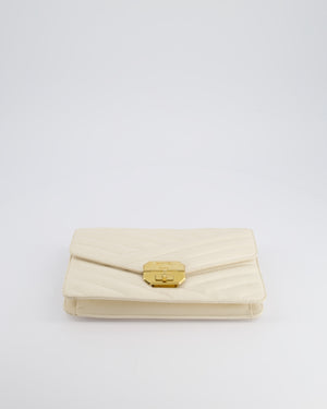 Chanel Cream Gabrielle Quilted Calfskin Bag with Antique Gold Hardware