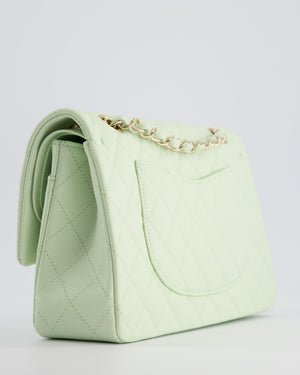 Chanel Pistachio Green Medium Double Flap Bag in Caviar Leather with Champagne Gold Hardware RRP £8,850