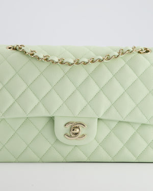 Chanel Pistachio Green Medium Double Flap Bag in Caviar Leather with Champagne Gold Hardware RRP £8,850