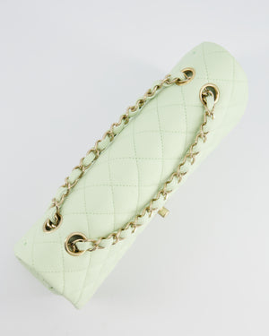 Chanel Pistachio Green Medium Double Flap Bag in Caviar Leather with Champagne Gold Hardware RRP £8,850