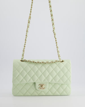 Chanel Pistachio Green Medium Double Flap Bag in Caviar Leather with Champagne Gold Hardware RRP £8,850