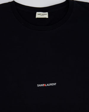 Saint Laurent Black Cotton Logo T-Shirt Size Medium (UK 10)