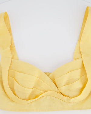 Zimmermann Yellow Linen Corset Crop Top Detail Size 0 (UK 8)