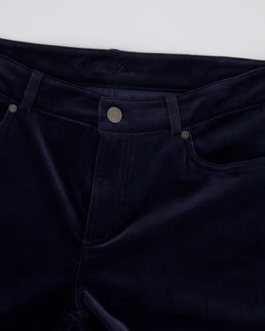 Loro Piana Navy Velvet Straight Leg Trousers Size IT 46 (UK 14) RRP £1,250