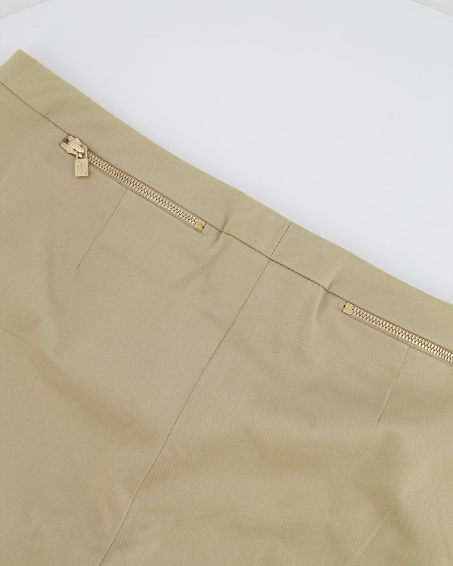 Loro Piana Light Green Straight Leg Trousers with Zip Details Size IT 46 (UK 14) RRP £1,250