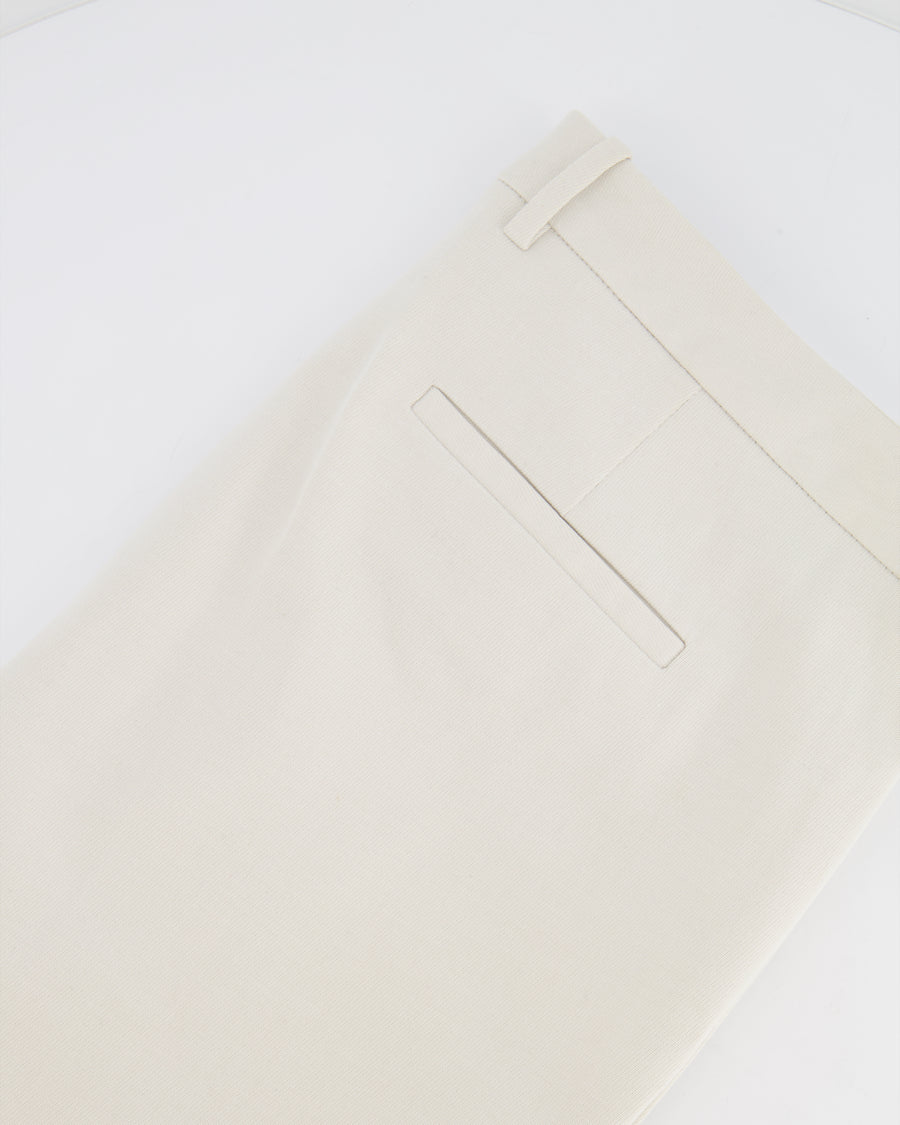 Loro Piana Chalk White Straight Leg Trousers Size IT 46 (UK 14) RRP £1,250