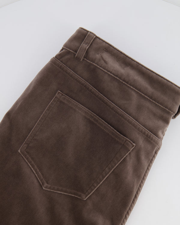 Loro Piana Light Brown Velvet Straight Leg Trousers Size IT 46 (UK 14) RRP £1,250