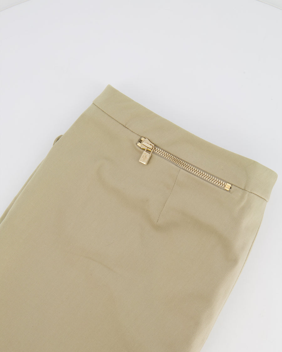 Loro Piana Light Green Straight Leg Trousers with Zip Details Size IT 46 (UK 14) RRP £1,250