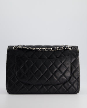 Chanel Black Jumbo Classic Double Flap Bag in Caviar Leather with Silver Hardware