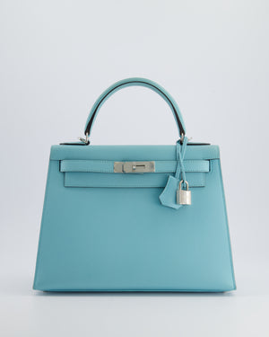 *FIRE PRICE 
HOT* Hermès Kelly Replica Jewelry
 Bag 28cm in Bleu Atoll Epsom Leather with Palladium Hardware