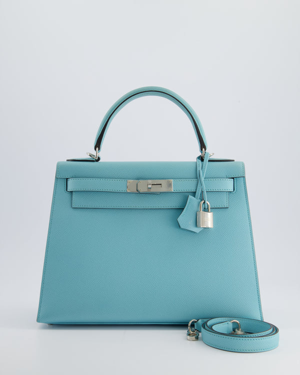 *FIRE PRICE 
HOT* Hermès Kelly Replica Jewelry
 Bag 28cm in Bleu Atoll Epsom Leather with Palladium Hardware