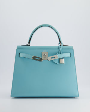 *FIRE PRICE 
HOT* Hermès Kelly Replica Jewelry
 Bag 28cm in Bleu Atoll Epsom Leather with Palladium Hardware