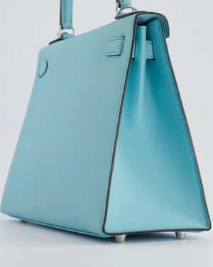 *FIRE PRICE 
HOT* Hermès Kelly Replica Jewelry
 Bag 28cm in Bleu Atoll Epsom Leather with Palladium Hardware