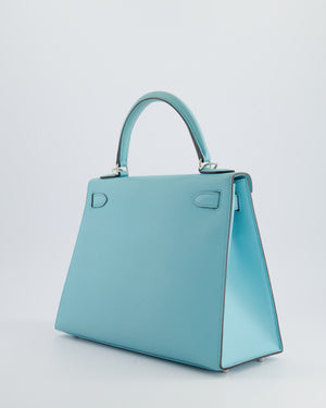 *FIRE PRICE 
HOT* Hermès Kelly Replica Jewelry
 Bag 28cm in Bleu Atoll Epsom Leather with Palladium Hardware