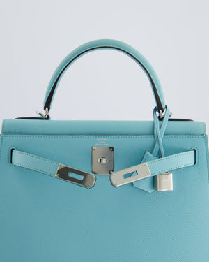 *FIRE PRICE 
HOT* Hermès Kelly Replica Jewelry
 Bag 28cm in Bleu Atoll Epsom Leather with Palladium Hardware