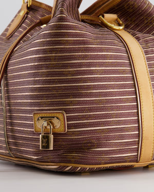 Louis Vuitton Limited Edition Burgundy and Brown Argent Monogram Eden Neo Peach Bag with Gold Hardware