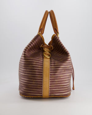 Louis Vuitton Limited Edition Burgundy and Brown Argent Monogram Eden Neo Peach Bag with Gold Hardware