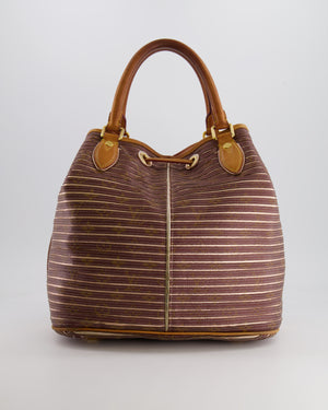 Louis Vuitton Limited Edition Burgundy and Brown Argent Monogram Eden Neo Peach Bag with Gold Hardware