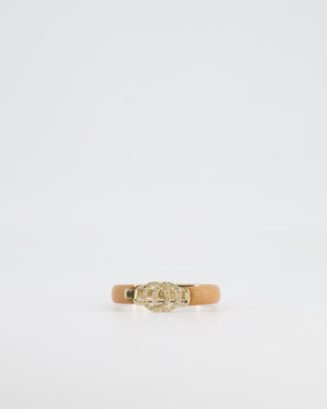 Bvlgari Beige Leather Bangle Bracelet with Champagne Gold Hardware