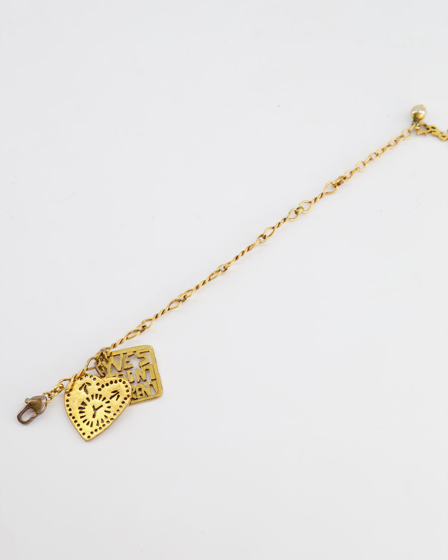 Yves Saint Laurent Vintage Bracelet in Gold with Logo Details