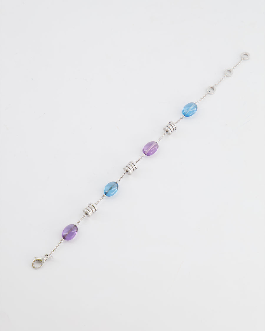 Bvlgari B.Zero1 Bracelet in White Gold, Topaz 
Amethysts Size Medium/Large