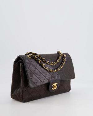 *FIRE PRICE* Chanel Vintage Brown Medium Classic Double Flap Bag in Lambskin Leather with 24K Gold Hardware