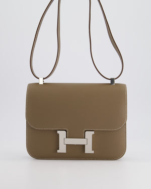 *RARE* Hermès Constance III Miroir 24cm Bag in Etoupe Epsom Leather with Palladium Hardware