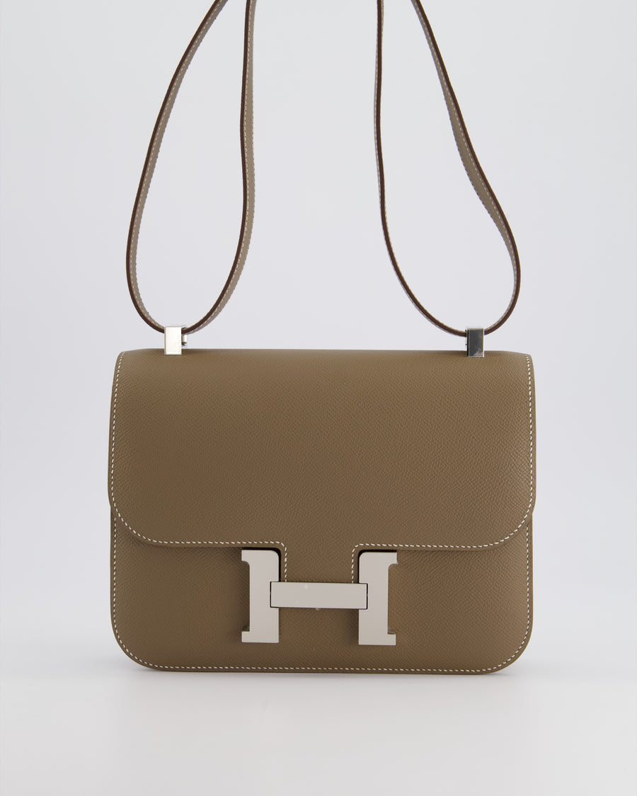 *RARE* Hermès Constance III Miroir 24cm Bag in Etoupe Epsom Leather with Palladium Hardware