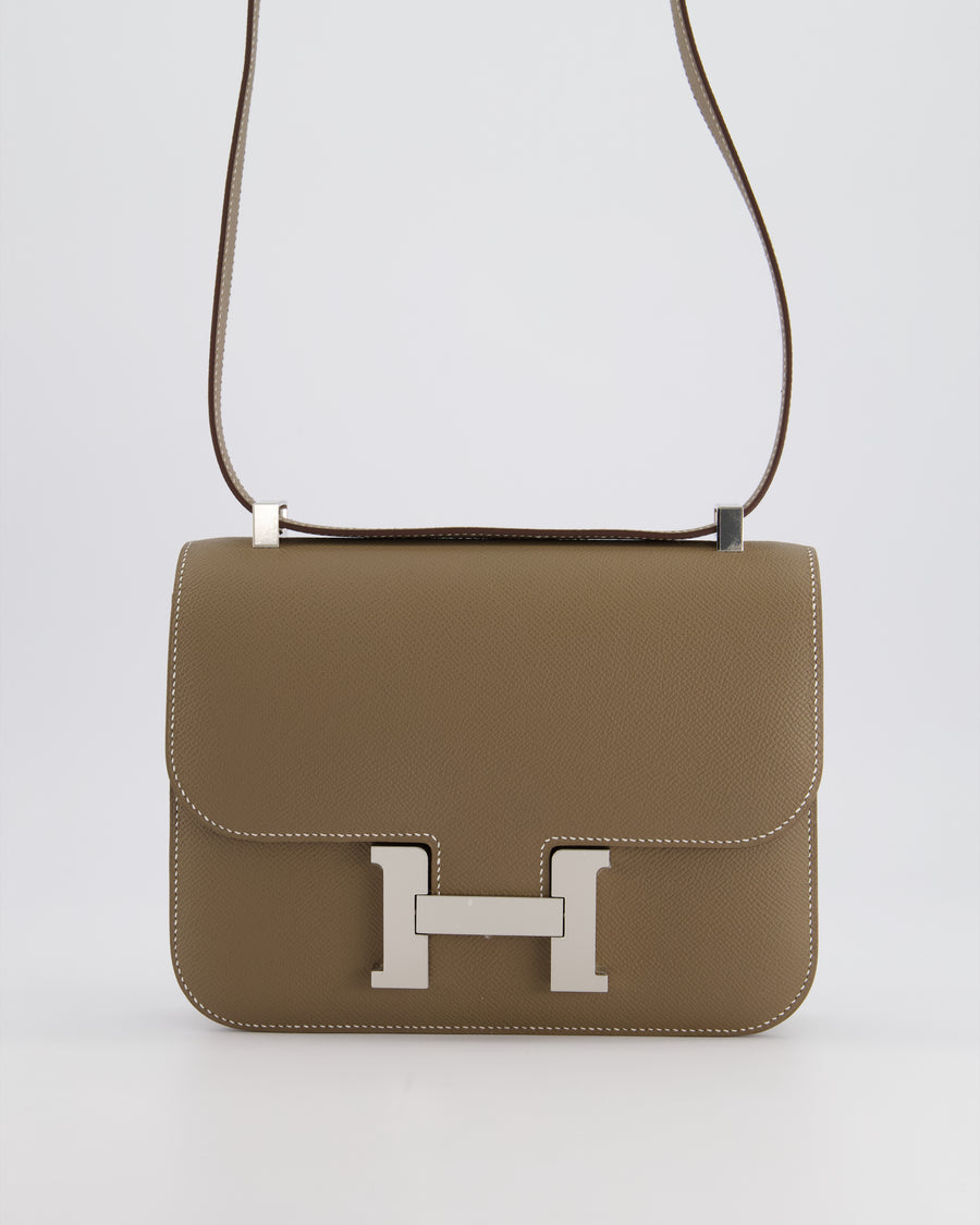 *RARE* Hermès Constance III Miroir 24cm Bag in Etoupe Epsom Leather with Palladium Hardware