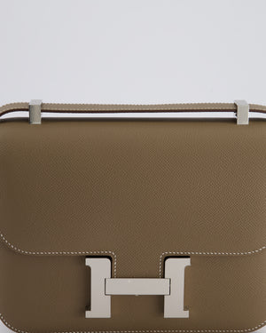 *RARE* Hermès Constance III Miroir 24cm Bag in Etoupe Epsom Leather with Palladium Hardware