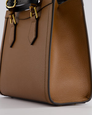 Gucci Brown Diana Small Tote Bag in Cuir Leather with Shiny Antique Gold Hardware 
Bamboo Handle RRP £3,170