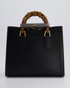 Gucci Black Diana Small Tote Bag in Cuir Leather with Shiny Antique Gold Hardware 
Bamboo Handle RRP £3,170