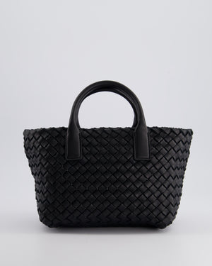 Bottega Veneta Black Mini Cabat Intrecciato Leather Tote Bag Handle Bag with Detachable Strap and Gold Hardware RRP £4,210