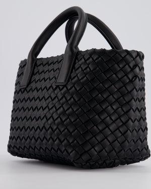 Bottega Veneta Black Mini Cabat Intrecciato Leather Tote Bag Handle Bag with Detachable Strap and Gold Hardware RRP £4,210