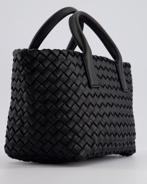 Bottega Veneta Black Mini Cabat Intrecciato Leather Tote Bag Handle Bag with Detachable Strap and Gold Hardware RRP £4,210