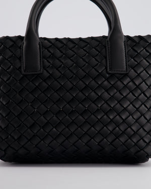 Bottega Veneta Black Mini Cabat Intrecciato Leather Tote Bag Handle Bag with Detachable Strap and Gold Hardware RRP £4,210