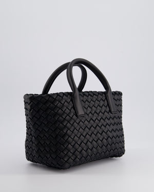 Bottega Veneta Black Mini Cabat Intrecciato Leather Tote Bag Handle Bag with Detachable Strap and Gold Hardware RRP £4,210