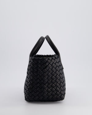 Bottega Veneta Black Mini Cabat Intrecciato Leather Tote Bag Handle Bag with Detachable Strap and Gold Hardware RRP £4,210