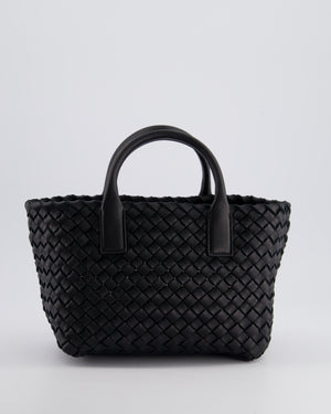 Bottega Veneta Black Mini Cabat Intrecciato Leather Tote Bag Handle Bag with Detachable Strap and Gold Hardware RRP £4,210