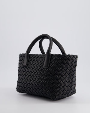 Bottega Veneta Black Mini Cabat Intrecciato Leather Tote Bag Handle Bag with Detachable Strap and Gold Hardware RRP £4,210