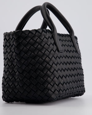 Bottega Veneta Black Mini Cabat Intrecciato Leather Tote Bag Handle Bag with Detachable Strap and Gold Hardware RRP £4,210