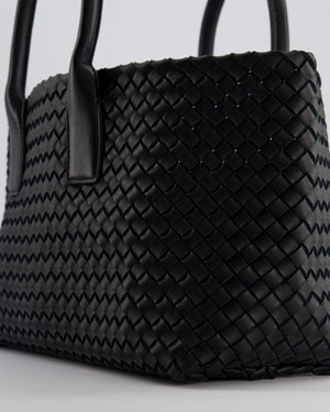 Bottega Veneta Black Small Intreccio Leather Tote Bag in Lambskin Leather with Gold Hardware RRP £6,090