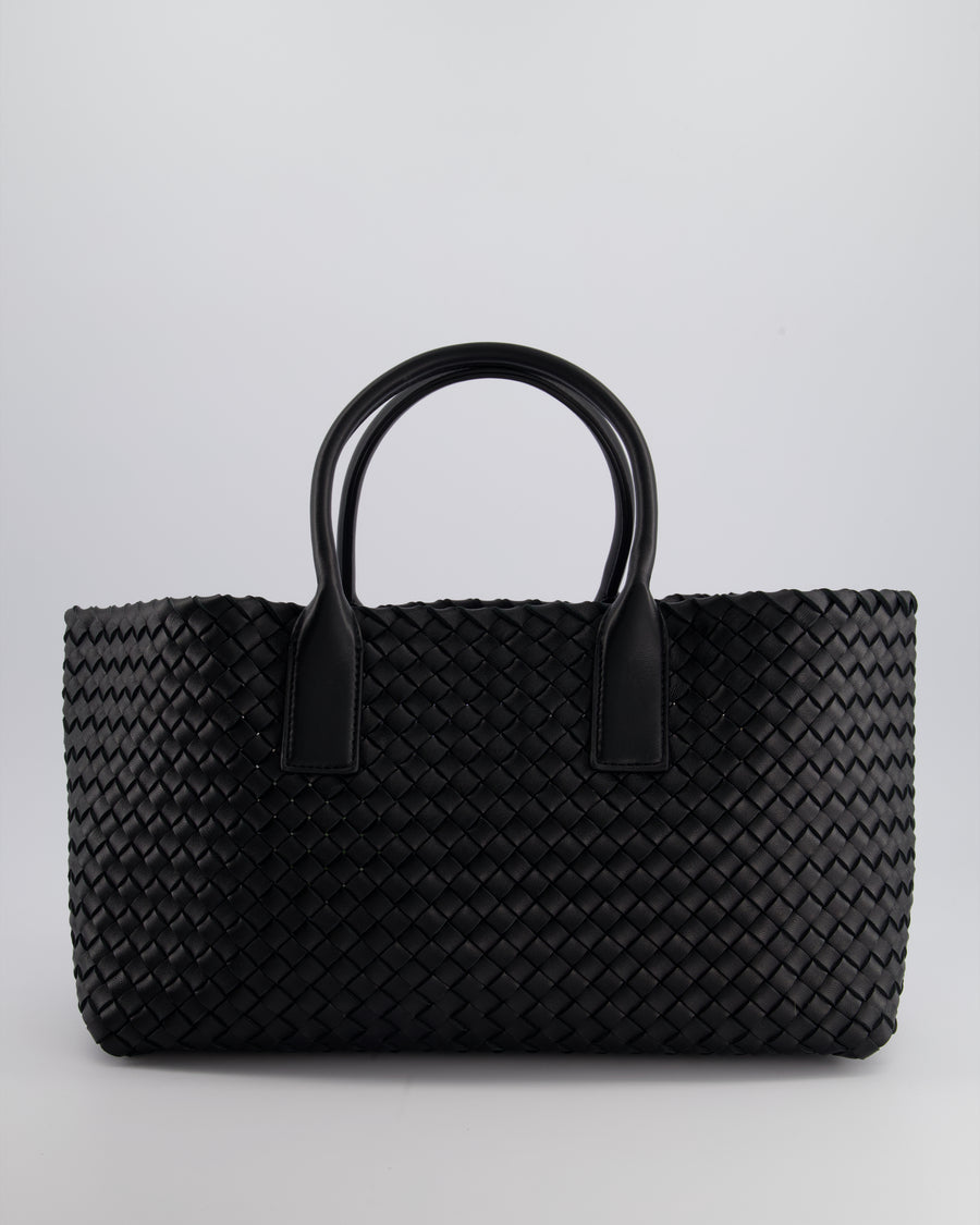 Bottega Veneta Black Small Intreccio Leather Tote Bag in Lambskin Leather with Gold Hardware RRP £6,090