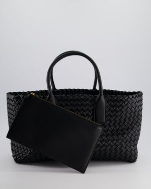 Bottega Veneta Black Small Intreccio Leather Tote Bag in Lambskin Leather with Gold Hardware RRP £6,090