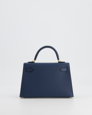 Hermès Mini Kelly II 20cm Bag in Bleu de Prusse Epsom Leather with Gold Hardware