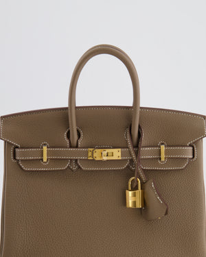 *RARE* Hermès Birkin Retourne 25cm in Etoupe Togo Leather with Gold Hardware