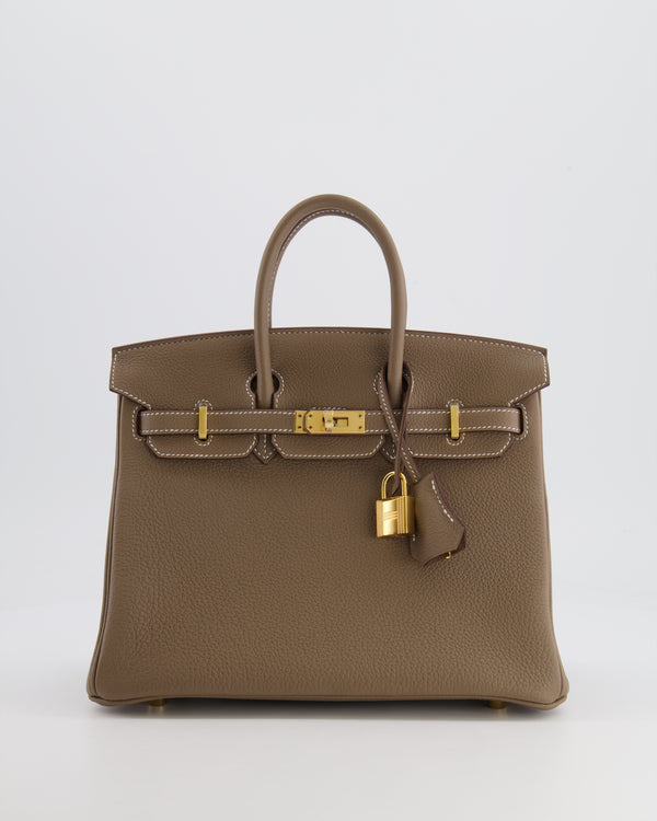 *RARE* Hermès Birkin Retourne 25cm in Etoupe Togo Leather with Gold Hardware