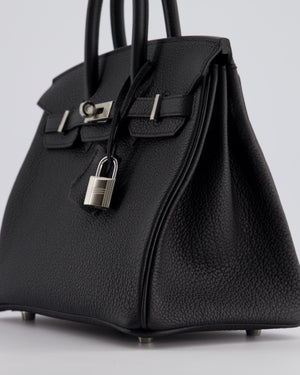 Hermès Birkin 25cm Bag Retourne in Black Togo Leather with Palladium Hardware