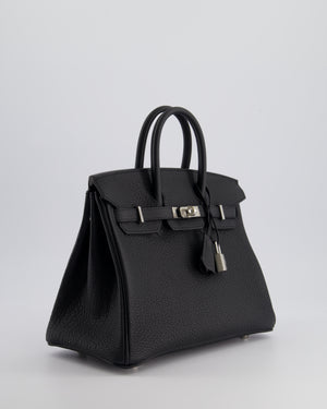 Hermès Birkin 25cm Bag Retourne in Black Togo Leather with Palladium Hardware